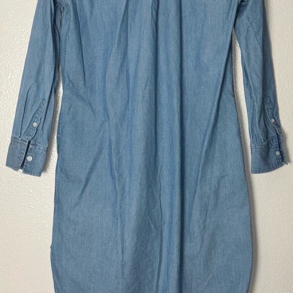Everlane Chambray Shirt Dress Women's XS/0 Light Wash Blue Long Sleeves cotton - Picture 14 of 16
